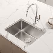 Ruvati Modena 23" Undermount Single Basin 16 Gauge Stainless Steel Kitchen Sink with Basin Rack and Basket Strainer Stainless Steel