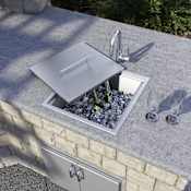Ruvati Merino Drop In 20" x 21" Stainless Steel Insulated Ice Chest Sink Stainless Steel
