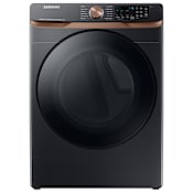 Samsung 27 Inch Wide 7.5 Cu. Ft. Energy Star Certified Electric Dryer with Steam Sanitize+ Brushed Black