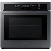 Samsung 30 Inch Wide 5.1 Cu. Ft. Single Electric Oven with Wi-Fi Fingerprint Resistant Black Stainless Steel