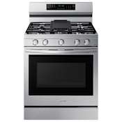 Samsung 30 Inch Wide 6 Cu. Ft. Free Standing Gas Range with No Pre-Heat Air Fry, Convection, and Stainless Steel Cooktop Fingerprint Resistant Stainless Steel