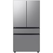 Samsung Bespoke 36 Inch Wide 22.9 Cu. Ft. Energy Star Certified Panel Ready French Door Refrigerator with Beverage Center and FlexZone Drawer Stainless Steel