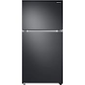 Samsung 33 Inch Wide 21.1 Cu. Ft. Energy Star Rated Top Mount Refrigerator with Internal Ice Maker Black Stainless Steel