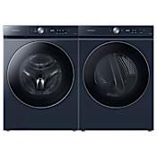 Samsung Bespoke 27 Inch Wide 5.3 Cu. Ft. Front Load Washer and 27 Inch Wide 7.6 Cu. Ft. Electric Dryer Laundry Pair Brushed Navy