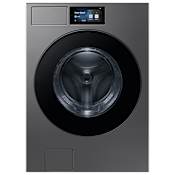 Samsung 27 Inch Wide 5.3 Cu. Ft. Energy Star Certified Front Loading Washing Machine with AI Home Touchscreen and AI Bubble Wash Dark Steel