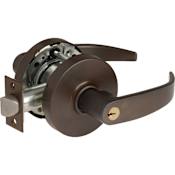 Sargent 10 Line Grade 1 Keyed Entry Single Cylinder Door Lever Set with P Lever and Push Button Turn Lock Oil Rubbed Bronze