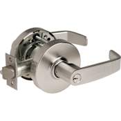 Sargent 10 Line Grade 1 Double Cylinder Keyed Entry Door Lever Set with L Lever Satin Chrome