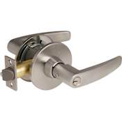 Sargent 11 Line Grade 1 Keyed Entry Single Cylinder Door Lever Set with B Lever and Push Button Turn Lock Satin Chrome