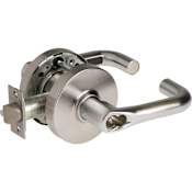 Sargent 10 Line Grade 1 Keyed Entry Single Cylinder Door Lever Set with J Lever and Push Button Turn Lock- Less FSIC Satin Chrome