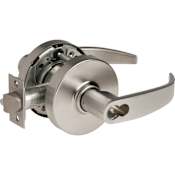 Sargent 10 Line Grade 1 Keyed Entry Single Cylinder Door Lever Set with P Lever and Push Button Turn Lock- Less FSIC Satin Chrome