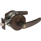 Sargent 7 Line Grade 2 Keyed Entry Single Cylinder Door Lever Set with B Lever and Push Button Turn Lock Oil Rubbed Bronze