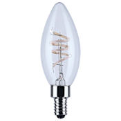Satco Lighting Pack of (2) Reminiscent 4 Watt Vintage Edison Dimmable B11 Candelabra (E12) LED Bulbs - 350 Lumens, 2700K, and 93CRI Clear