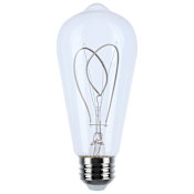 Satco Lighting Pack of (2) 6 Watt Vintage Edison Dimmable ST19 Medium (E26) LED Bulbs- 500 Lumens and 2700K Clear