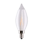 Satco Lighting Single 4 Watt Dimmable CA11 Candelabra (E12) LED Bulb - 300 Lumens, 2700K, and 80CRI Spun