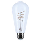 Satco Lighting 6 Watt Vintage Edison Dimmable ST19 Coil Filament Medium (E26) LED Bulb - 500 Lumens, 2700K, and 93CRI Clear