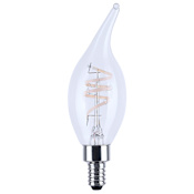 Satco Lighting Reminiscent 4 Watt Vintage Edison Dimmable CA11 Candelabra (E12) LED Bulb - 350 Lumens, 3000K, and 93CRI Clear
