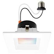 Satco Lighting Starfish 4" Integrated LED Baffle / Square Smart Recessed Trim- Airtight White