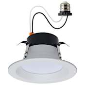 Satco Lighting Starfish 4" Medium (E26) Baffle Smart Recessed Trim and New Construction, Remodel Housing - IC Rated and Airtight White
