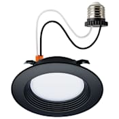 Satco Lighting Nuvo 4" Recessed Trim with Baffle Trims - IC Rated Black