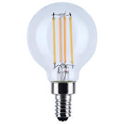 Satco Lighting 4.5 Watt Vintage Edison Dimmable G16.5 Candelabra (E12) LED Bulb - 450 Lumens, 2000K, 3000K, and 90CRI Clear