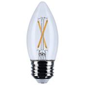 Satco Lighting 3 Watt Dimmable B11 Medium (E26) LED Bulb- 250 Lumens, 3000K, and 90CRI Clear