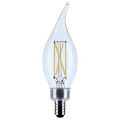 Satco Lighting 5.5 Watt Dimmable CA10 Candelabra (E12) LED Bulb- 500 Lumens, 5000K, and 90CRI Clear