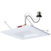 Satco Lighting ColorQuick 6" Integrated LED Square Recessed Trim and New Construction / Remodel Housing- Airtight White