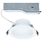 Satco Lighting ColorQuick 4" Integrated LED Shower Recessed Trim and New Construction, Remodel Housing - IC Rated and Airtight Matte White