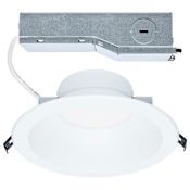 Satco Lighting ColorQuick 8" Integrated LED Shower Recessed Trim and New Construction, Remodel Housing - IC Rated and Airtight Matte White