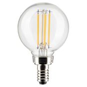 Satco Lighting 5.5 Watt Vintage Edison Dimmable G16.5 Candelabra (E12) LED Bulb - 500 Lumens , 2700K , and 90CRI Clear