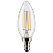 Satco Lighting 4 Watt Vintage Edison Dimmable B11 Candelabra (E12) LED Bulb - 350 Lumens , 3000K , and 90CRI Clear