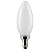 Satco Lighting 5.5 Watt Dimmable B11 Candelabra (E12) LED Bulb - 500 Lumens , 3000K , and 90CRI Frost