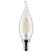 Satco Lighting 3 Watt Vintage Edison Dimmable CA10 Candelabra (E12) LED Bulb - 200 Lumens , 2700K , and 90CRI Clear