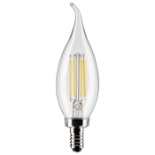 Satco Lighting 5.5 Watt Vintage Edison Dimmable CA10 Candelabra (E12) LED Bulb - 500 Lumens , 3000K , and 90CRI Clear