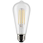 Satco Lighting 8 Watt Vintage Edison Dimmable ST19 Medium (E26) LED Bulb - 800 Lumens , 3000K , and 90CRI Clear