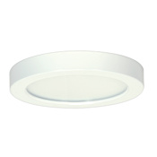 Satco Lighting 7" Wide Integrated LED Flush Mount Round Drum Ceiling Fixture - 3000K - 0-10V Dimming - 50000 Hour White