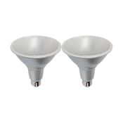 Satco Lighting Pack of (2) 15 Watt PAR38 Medium (E26) LED Bulbs - 1200 Lumens, 3000K, and 90CRI Silver