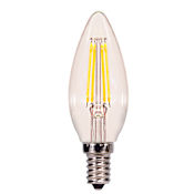 Satco Lighting Single 4.5 Watt B10 Candelabra (E12) LED Bulb - 350 Lumens, 2700K, and 90CRI Clear