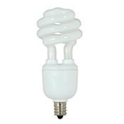 Satco Lighting Pack of (2) 9 Watt T2 Shaped Candelabra (E12) Base Compact Fluorescent Bulbs White