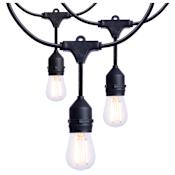 Satco Lighting 24' 12 Light Clear LED Smart String Lights Black