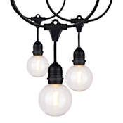 Satco Lighting 288" Long 12 Light Clear 24W LED String Light with G25 Bulbs - 2200K Black