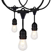 Satco Lighting 288" Long 12 Light Clear 132W Incandescent String Light with S14 Bulbs - 2850K Black