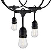 Satco Lighting 288" Long 12 Light Clear 24W LED String Light with s14 Bulbs - 2200K Black