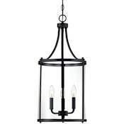 Savoy House Penrose 3 Light 12" Wide Taper Candle Pendant Black