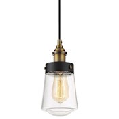 Savoy House Macauley 1 Light Pendant Vintage Black with Warm Brass