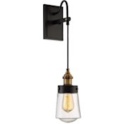 Savoy House Macauley 1 Light Wall Sconce Vintage Black with Warm Brass