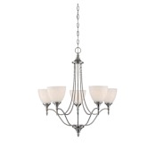 Savoy House Herndon 5 Light Chandelier Satin Nickel