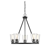 Savoy House Calhoun 5 Light 25" Wide Ring Chandelier Matte Black