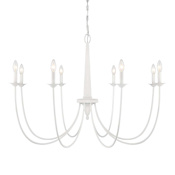 Savoy House Stonecrest 8 Light 42" Wide Taper Candle Style Chandelier Bisque White