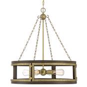 Savoy House Lakefield 4 Light 26" Wide Suspension Pendant Burnished Brass / Walnut